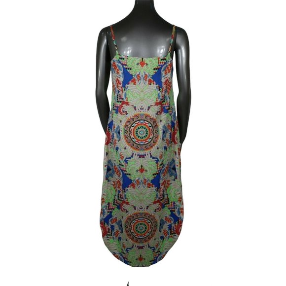 Mara Hoffman Jungle Trip Green Easy Button Front Maxi Dress Extra Small XS - Picture 6 of 9